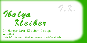 ibolya kleiber business card